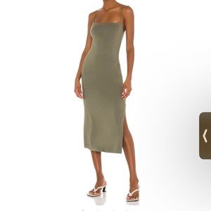 - Enza costa olive green tank dress
